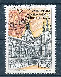 ITALY  1997   - Church of the Certosa of Pavia   SINGLE ISSUE     -  FINE  USED