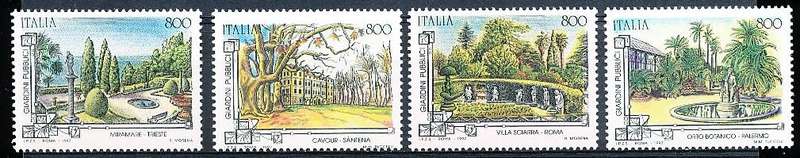 ITALY  1997   -   Historical Public Gardens  FULL SET -  FINE  MINT