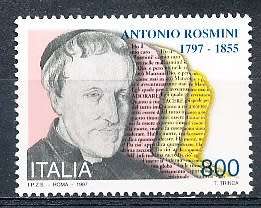 ITALY  1997   -   Antonio Rosmini  SINGLE ISSUE -  FINE  MINT