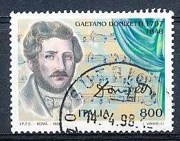 ITALY  1998   -  Gaetano Donizetti  SINGLE ISSUE -  FINE  USED