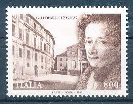 ITALY  1998   -   Giacomo Leopardi  SINGLE ISSUE -  FINE  MINT