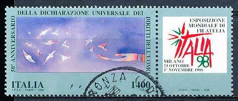 ITALY  1998   -  World Stamp Exhibition, Milan   SINGLE ISSUE -  FINE  USED