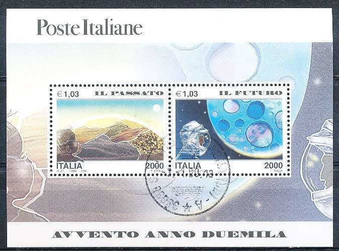 ITALY  2000   -    Past and Future   MINI-SHEET     -  FINE  USED