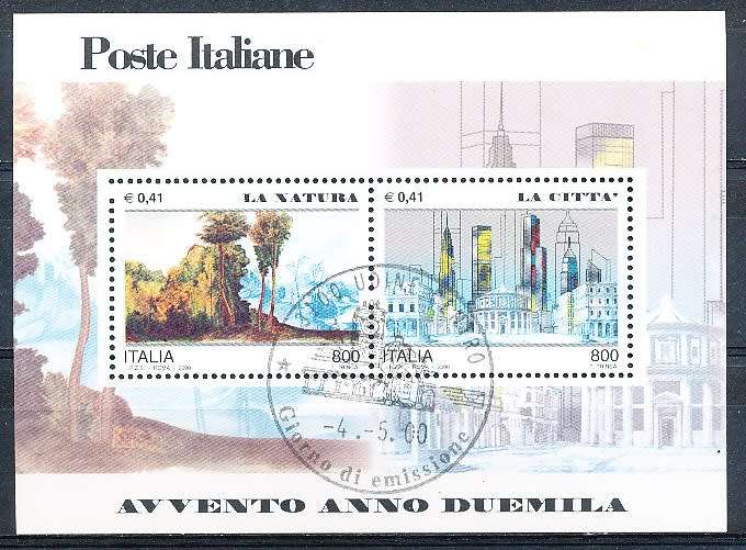 ITALY  2000   -    Nature and City MINI-SHEET    -  FINE  USED