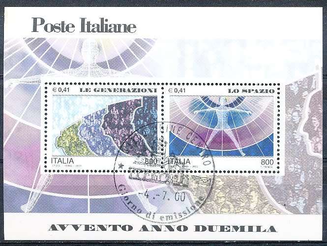 ITALY  2000   -   Generations and Space MINI-SHEET    -  FINE  USED