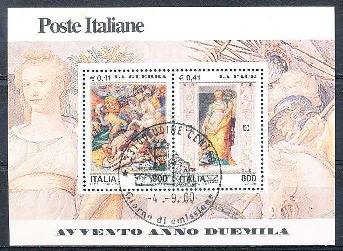 ITALY  2000   -  War and Peace  MINI-SHEET    -  FINE  USED