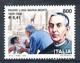 ITALY  2000   -  Father Luigi Maria Monti   SINGLE ISSUE     -  FINE  MINT