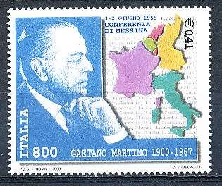ITALY  2000   - Gaetano Martino  SINGLE ISSUE     -  FINE  MINT