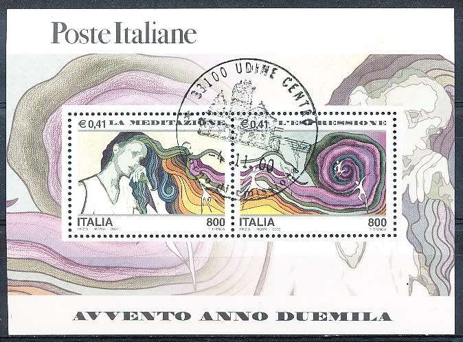 ITALY  2000   -  Meditation and Expression  MINI-SHEET    -  FINE  USED