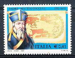 ITALY  2002   -  Father Matteo Ricci   SINGLE ISSUE    -  FINE  MINT