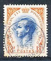 MONACO  1955   - Prince Rainier III    18F      -  FINE USED