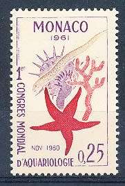 MONACO  1961   -  Aquariological Congress  SINGLE ISSUE  - FINE  MINT