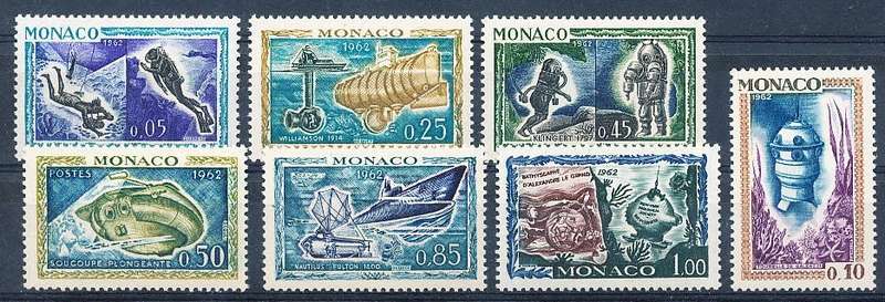 MONACO  1962   -    Underwater Exploration    FULL  SET - FINE  MINT