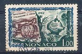 MONACO  1962   -    Underwater Exploration  TOP VALUE  - FINE  USED