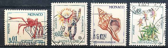MONACO  1964   -    Marine Life and Plants   FULL  SET - FINE  USED