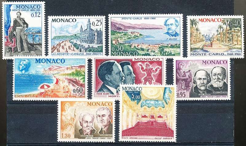 MONACO  1966   - Anniversary of Monte Carlo   FULL  SET - FINE  MINT
