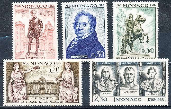 MONACO  1968   -  Birth of J.F. Bosio   FULL  SET - FINE  MINT