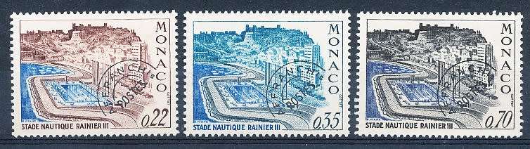 MONACO  1969   -  Aquatic Stadium - Precanceled   FULL  SET - FINE  MINT