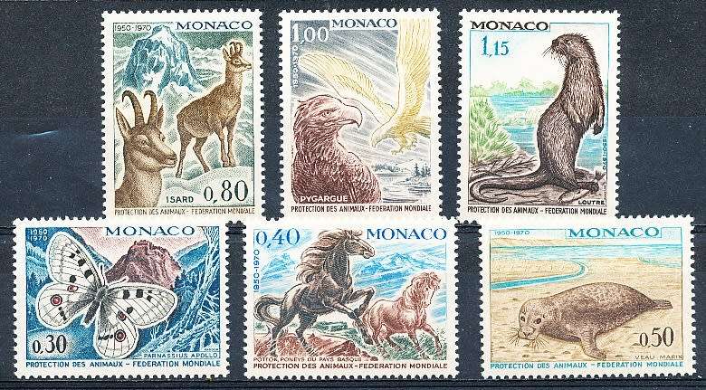 MONACO  1970   -   Protection of Animals   FULL SET  - FINE  MINT