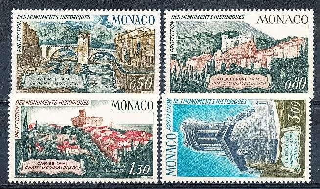MONACO  1971   -  Protection of Historic Monuments  FULL SET   - FINE  MINT