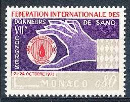 MONACO  1971   -  Blood Donors Federation   SINGLE ISSUE  - FINE  MINT