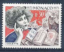 MONACO  1973   -  Gabrielle Sidonie Colette  SINGLE ISSUE  - FINE  MINT