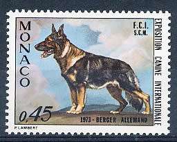 MONACO  1973   -  Dog Show, Monte Carlo  SINGLE ISSUE  - FINE  MINT
