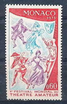 MONACO  1973   -   Amateur Theatre Festival  SINGLE ISSUE  - FINE  MINT