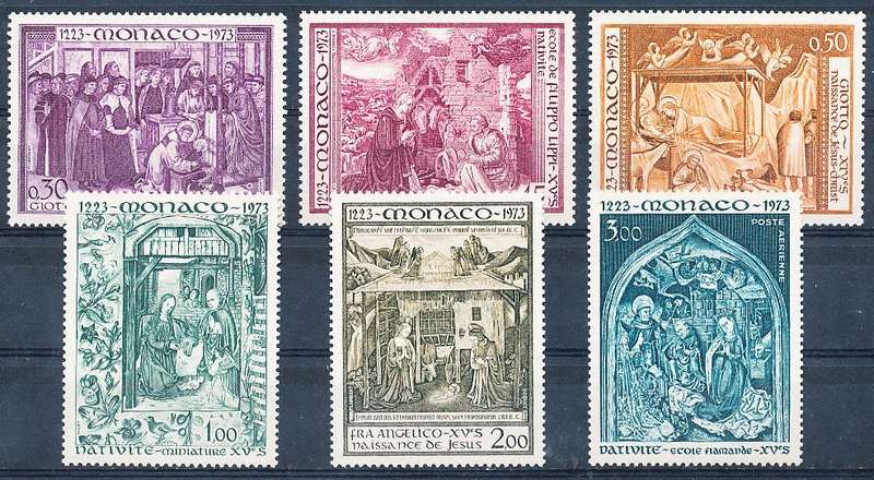 MONACO  1973   -    St. Francis of Assisi Creche  FULL SET   - FINE  MINT
