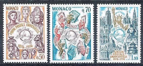 MONACO  1974   -    Universal Postal Union   FULL SET   - FINE  MINT