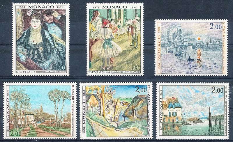 MONACO  1974   - The Impressionists FULL SET   - FINE  MINT