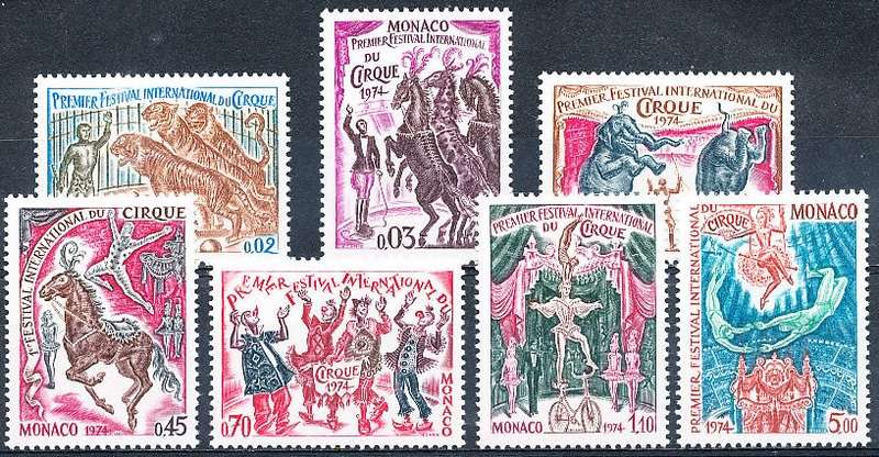 MONACO  1974   - Circus Festival, Monaco FULL SET   - FINE  MINT