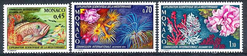 MONACO  1974   - Exploration of the Mediteranean FULL SET   - FINE  MINT