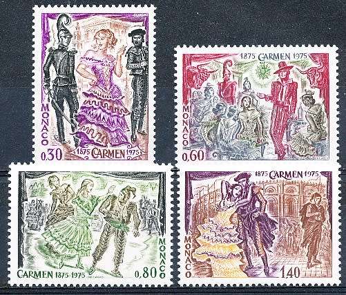 MONACO  1975   -  Opera by Georges Bizet  FULL  SET - FINE  MINT