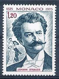 MONACO  1975   -   Birth of Johann Strauss  SINGLE ISSUE  - FINE  MINT