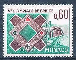 MONACO  1976   -  Bridge Olympiad  SINGLE ISSUE  - FINE  MINT