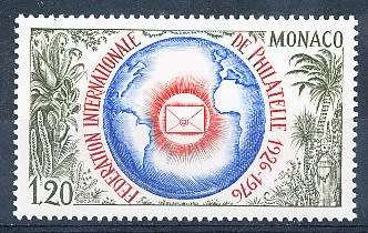 MONACO  1976   -   Philatelic Federation  SINGLE ISSUE  - FINE  MINT