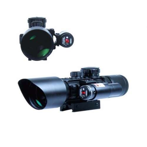 3 - 10 x 42 Rifle Scope + Laser sight Mil-Dot Rifle Scope