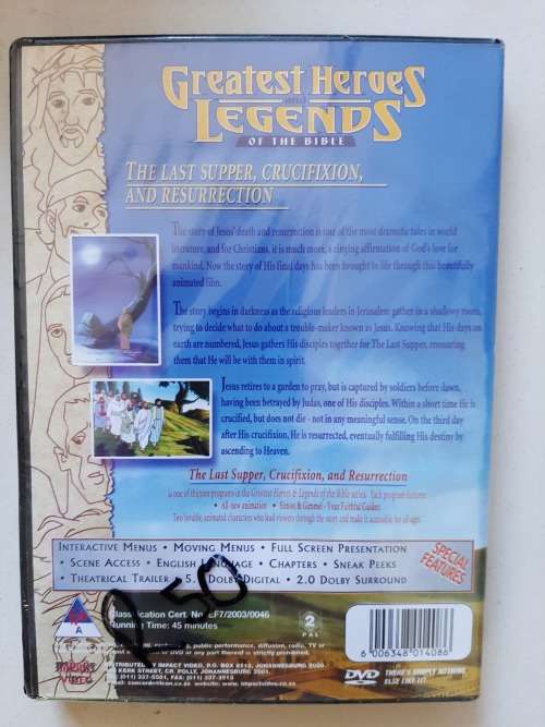 THE LAST SUPPER, CRUCIFIXION AND RESURRECTION DVD