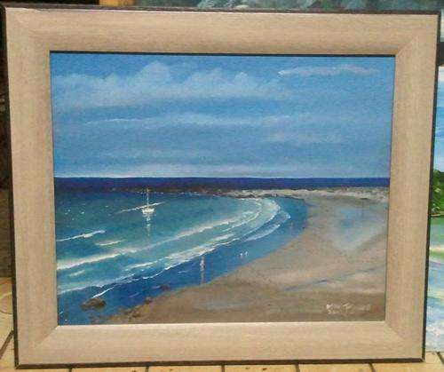 Free Postage. MIKE TALJAARD ORIGINAL OIL PAINTING ON BOARD CANVAS (MISTY CLIFFS 2012)