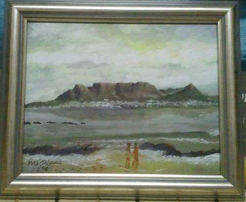 FRAMED MIKE TALJAARD LIMITED EDITION REPRODUCTION CANVAS (TABLE MOUNTAIN 1212) AUTHENTIFICATION