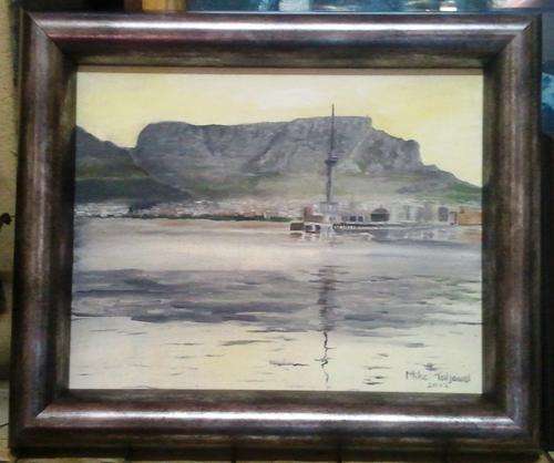 Free Postage, FRAMED MIKE TALJAARD ORIGINAL OIL PAINTING  (OLD PIER, CAPE TOWN 1930)