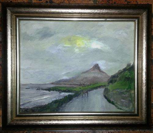 Free postage FRAMED MIKE TALJAARD ORIGINAL OIL PAINTING (CAMPSBAY WITHOUT CAFE CAPRICE)