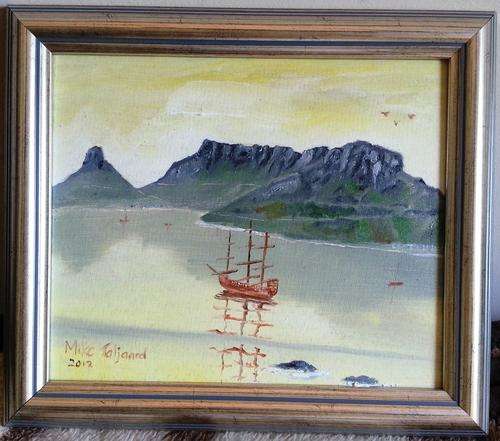 FRAMED MIKE TALJAARD ORIGINAL OIL ON BOARD CANVAS (12 APOSTLES AND JUDAS PEAK 1820)