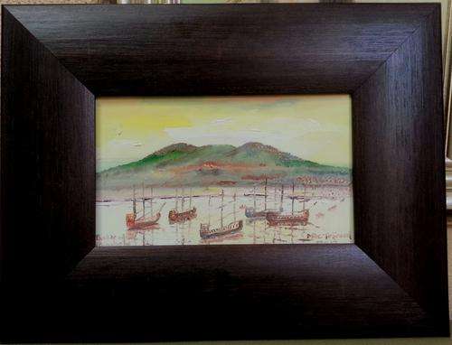 BATTLE OF BLOUBERG 8 JAN 1806. FRAMED MIKE TALJAARD ORIGINAL OIL ON BOARD CANVAS