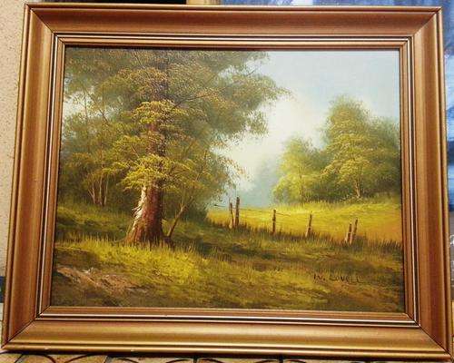 FRAMED ORIGINAL OIL ON BOARD CANVAS (FOREST)