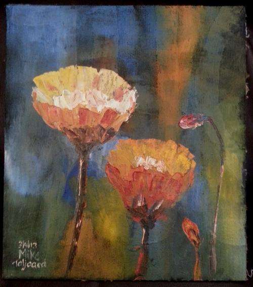 UNFRAMED MIKE TALJAARD ORIGINAL OIL PAINTING (FLOWERS IMPRESSIONISTIC)