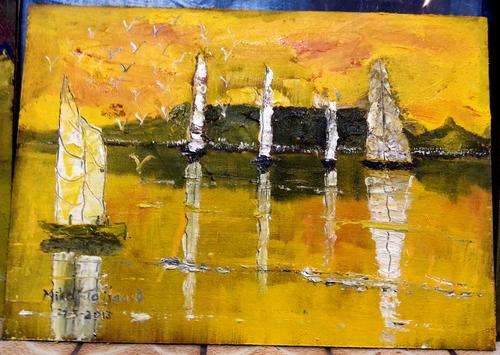 UNFRAMED MIKE TALJAARD ORIGINAL OIL PAINTING (MY TABLE MOUNTAIN IMPRESSIONISM )