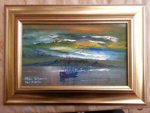 FRAMED MIKE TALJAARD ORIGINAL OIL PAINTING (TABLE MOUNTAIN 1820)