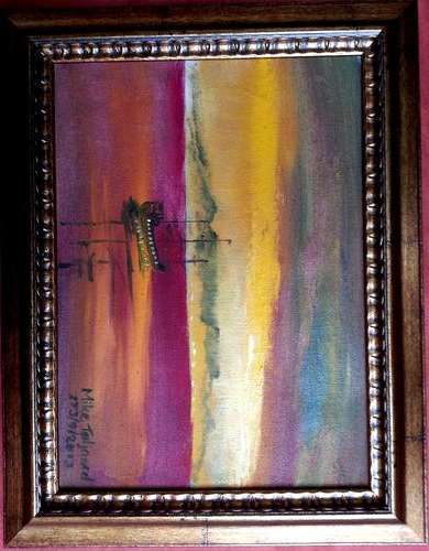 FRAMED MIKE TALJAARD ORIGINAL OIL PAINTING (TABLE MOUNTAIN 1820)